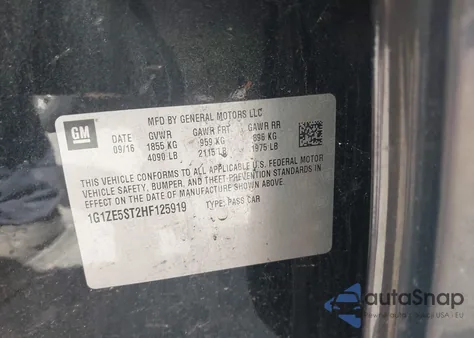 2017 Chevrolet Malibu 1Lt from USA, damaged, VIN 1G1ZE5ST2HF125919